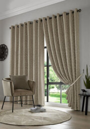Luxury Living Eswic Eyelet Ring Top Curtains Gold - thumbnail 1