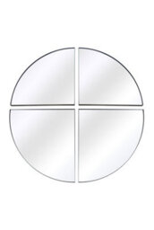 Mirroroutlet The Quadrants Black Xl Circular Metal Wall Mirror Made Up Of 4 Parts 140 X 140Cm - thumbnail 2