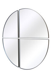 Mirroroutlet The Quadrants Black Xl Circular Metal Wall Mirror Made Up Of 4 Parts 140 X 140Cm - thumbnail 3