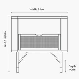 Pacific Lifestyle Fiji Black Acacia Wood And Natural Rattan Bedside Table With Drawer - thumbnail 2