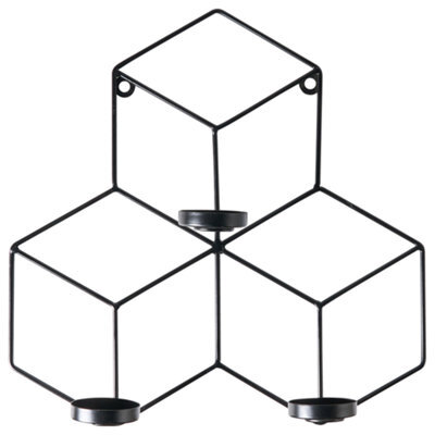 Beliani Wall Candle Holder Tarouca 31 Cm Metal Black - image 1