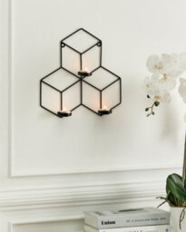 Beliani Wall Candle Holder Tarouca 31 Cm Metal Black - thumbnail 2