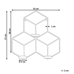 Beliani Wall Candle Holder Tarouca 31 Cm Metal Black - thumbnail 3