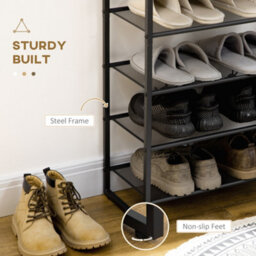 Homcom Shoe Rack, 8-Tier Shoe Storage Shelf For 21-24 Pair Shoes For Entryway - thumbnail 5