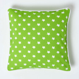 Homescapes Cotton Green Stars Cushion Cover, 45 X 45 Cm - thumbnail 1