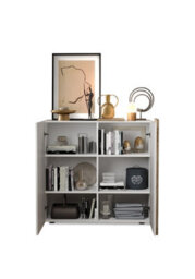 FurniComp LTD Furnicomp Seville 2 Door White Gloss And Cadiz Oak Tall Sideboard/highboard - thumbnail 4