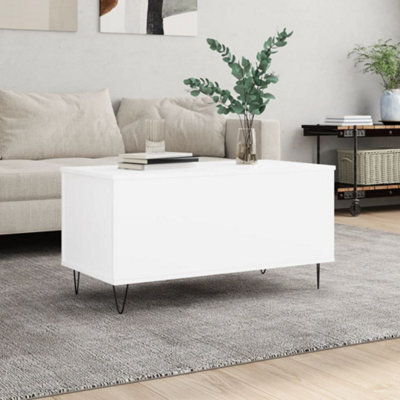 Berkfield Coffee Table White 90X44.5X45 Cm Engineered Wood - image 1