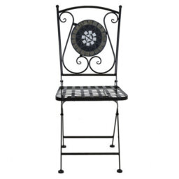 Charles Bentley Mosaic Bistro Set For Two Garden & Outdoor Dining  - Black - thumbnail 2
