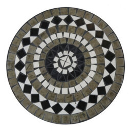 Charles Bentley Mosaic Bistro Set For Two Garden & Outdoor Dining  - Black - thumbnail 3