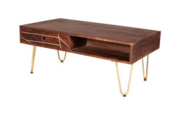 Worcester Dark Gold Rectangular Coffee Table With Drawer - thumbnail 5