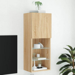 Walplus Tv Cabinet With Led Lights Sonoma Oak 40.5X30X102 Cm - thumbnail 1