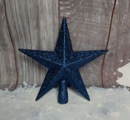 Premier Decorations Limited Deep Blue Christmas Tree Star Topper Plastic Blue Glitter Tree Decoration 20Cm - thumbnail 3