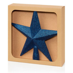 Premier Decorations Limited Deep Blue Christmas Tree Star Topper Plastic Blue Glitter Tree Decoration 20Cm - thumbnail 2