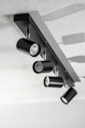 CGC Lighting Cgc Veneto Black Gu10 Ceiling Spotlight Four Head Adjustable Bar Light - thumbnail 3