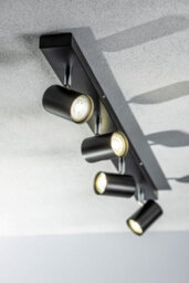CGC Lighting Cgc Veneto Black Gu10 Ceiling Spotlight Four Head Adjustable Bar Light - thumbnail 2