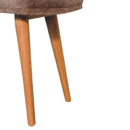 Wyld Haus Rome Mocha Faux Fur Bench With Mango Wood Legs, 78 X 35 X 50 Cm - thumbnail 9