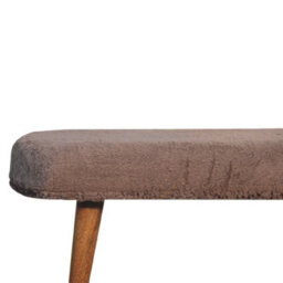 Wyld Haus Rome Mocha Faux Fur Bench With Mango Wood Legs, 78 X 35 X 50 Cm - thumbnail 6