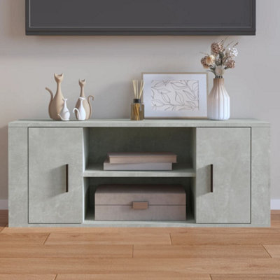 Vidaxl Tv Cabinet Concrete Grey 100X35X40 Cm Engineered Wood - image 1