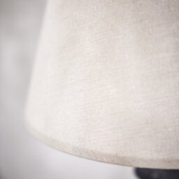 Dibor French Country Style E27 Home Office Pillar Lamp Brushed Wood Rippled Desk Lamp With Linen Shade Bedside Table Lamp - thumbnail 6