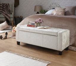 Gfw Verona Crushed Velvet Storage Ottoman Bench Oyster - thumbnail 1