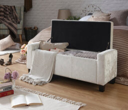 Gfw Verona Crushed Velvet Storage Ottoman Bench Oyster - thumbnail 2