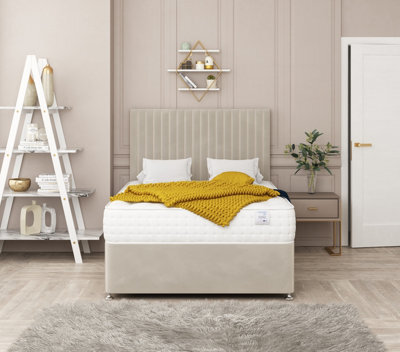 "Bed Choices Manhattan Bed Set No Drawer With Mattress & 26"" Headboard    -Single - Single (Cream)" - image 1