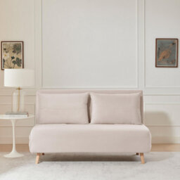 Furniturebox Uk Bobby Pale Pink Velvet Double Folding Sofa Bed - thumbnail 2