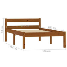Berkfield Bed Frame Honey Brown Solid Pine Wood 100X200 Cm - thumbnail 7