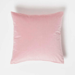 Homescapes Pink Velvet Cushion, 45 X 45 Cm