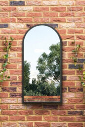 Mirroroutlet The Arcus Black Metal Framed Arched Garden Wall Mirror 80Cm X 40Cm - thumbnail 5