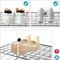 Songmics Shoe Cabinet Modular Mesh Panel Organizer For Entryway Hallway Bedroom With Rubber Mallet Anti-Tip Kit Black - thumbnail 3