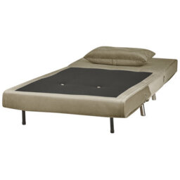 Beliani Olive Green Velvet Sofa Bed Single Sleeper Fold-Out 100 X 191 X 89 Cm - thumbnail 6