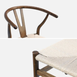Sweeek - Pair Of Wooden Chair With Rope Seat Brown 54.5X53X76 Cm - Cecile - thumbnail 4