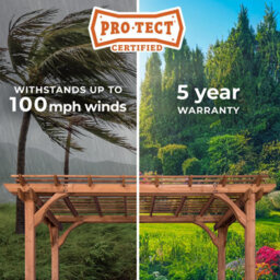 Backyard Discovery Cedar Wood Trellis Roof Outdoor Patio Pergola 3.7M X 3.1M (12Ft X 10Ft) - thumbnail 9