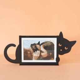 Balvi Black Photo Frame Novelty Metal Cat Single Picture Display - thumbnail 5