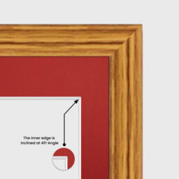 AK Frames 26X8 Oak Classic Multi Photo Frame With Crimson Mount - Holds 5 Apertures (5X) 6X4 Photos - thumbnail 7