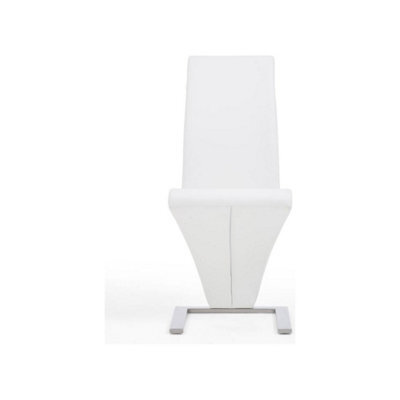 Furniture 48 Marino Z Ivory White Faux Leather Dining Chairs (Pair)
