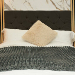 "Urban Textures Luxury 26"" High Chesterfield Boucle Upholstered Bed Headboard - Steel" - thumbnail 1