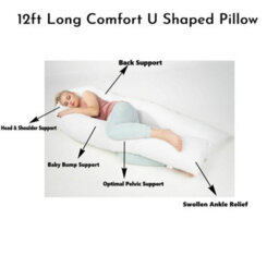 ARLinens 12Ft U Shape Pillow Full Body Support Multi Purpose Use Maternity Pregnency Orthopeadic Big U Pillow - thumbnail 2