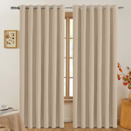 Imperial Rooms Blackout Curtain-Thermal Ready Made Eyelet Curtain (2 Panel) For Living Room Curtain Cream, (W)2.28Mx(L)1.83M