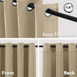 Imperial Rooms Blackout Curtain-Thermal Ready Made Eyelet Curtain (2 Panel) For Living Room Curtain Cream, (W)2.28Mx(L)1.83M - thumbnail 5