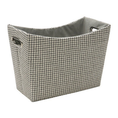 Jvl Silva Fabric Magazine Holder With Inset Handles, Grey - image 1