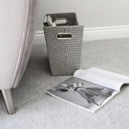Jvl Silva Fabric Magazine Holder With Inset Handles, Grey - thumbnail 6