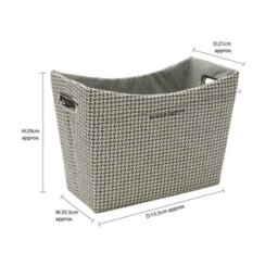 Jvl Silva Fabric Magazine Holder With Inset Handles, Grey - thumbnail 7