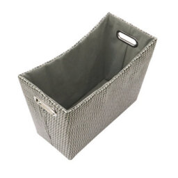 Jvl Silva Fabric Magazine Holder With Inset Handles, Grey - thumbnail 3