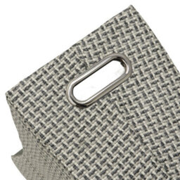 Jvl Silva Fabric Magazine Holder With Inset Handles, Grey - thumbnail 4