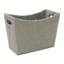 Jvl Silva Fabric Magazine Holder With Inset Handles, Grey - thumbnail 1