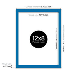 12X8 Blue Picture Frame (30.5 X 20.3Cm) Poster, Photo, Artwork, Gallery Wall Or Print - thumbnail 3