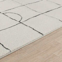 Livabliss Freud-Modern Ivory Black High Pile Living Dining Bedroom Rug 160 X 213 Cm Easy Care, Non Shedding - thumbnail 3
