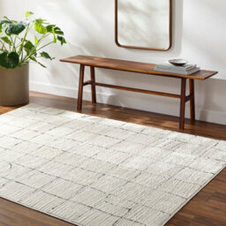 Livabliss Freud-Modern Ivory Black High Pile Living Dining Bedroom Rug 160 X 213 Cm Easy Care, Non Shedding - thumbnail 2